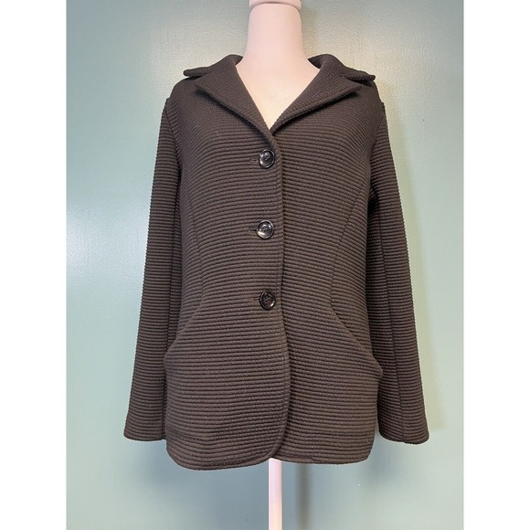 Elliot Lauren Women’s Black Ribbed Blazer Size 10 - Polyester Blend Pockets - Picture 1 of 10